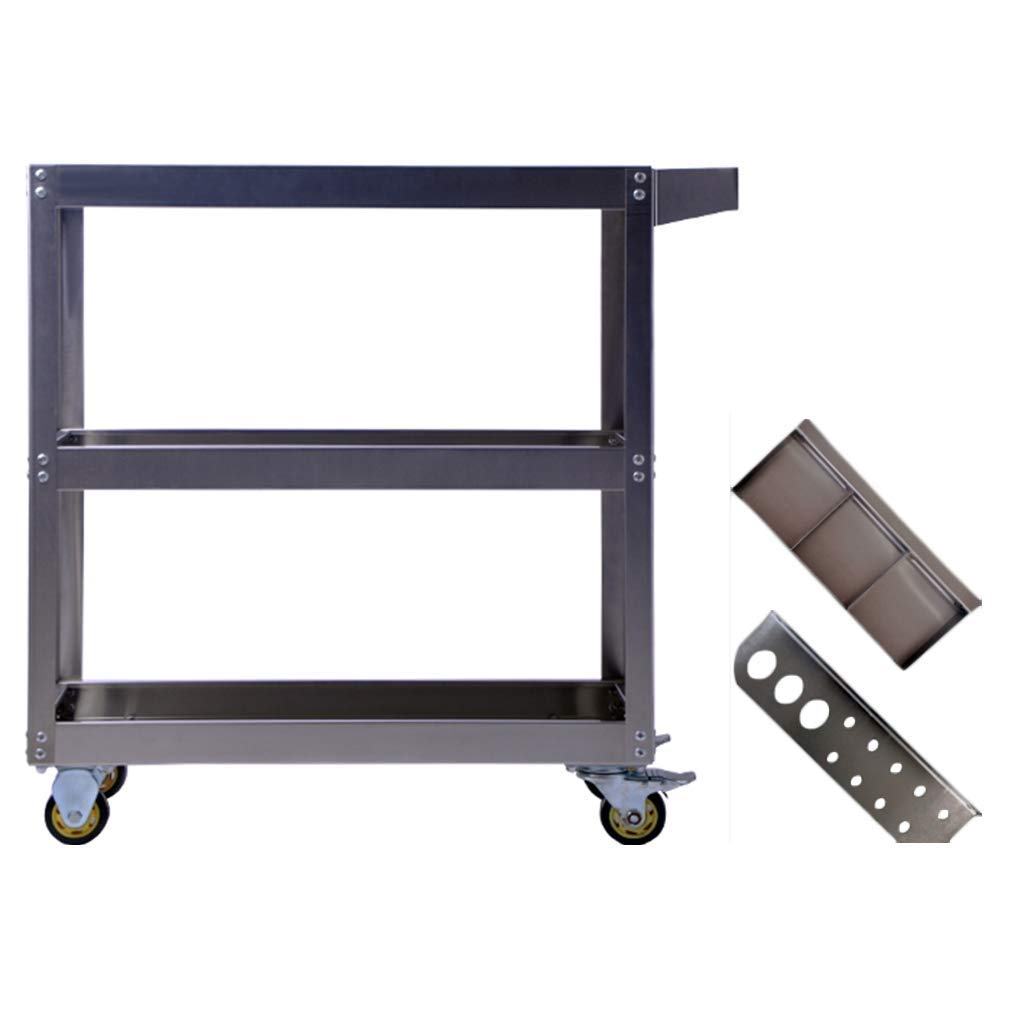 Chariot à outils en acier inoxydable idéal pour organiser le garage familial