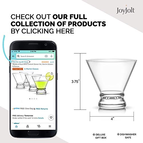 Joyjolt 4-Piece Afina Cocktail Glasses Set, Martini Glasses- 8-Ounces #TOP1