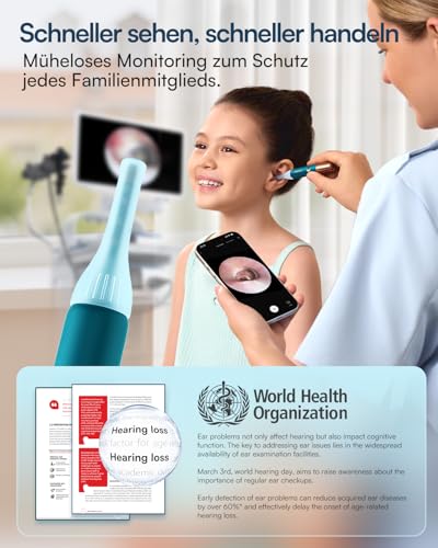 BEBIRD Ohrenschmalz Entferner Otoskop, 1920P HD Flexibler Ohrreiniger kamera mit Pinzette, Ohrenreiniger Kamera mit Tropfer für Erwachsene,Kinder