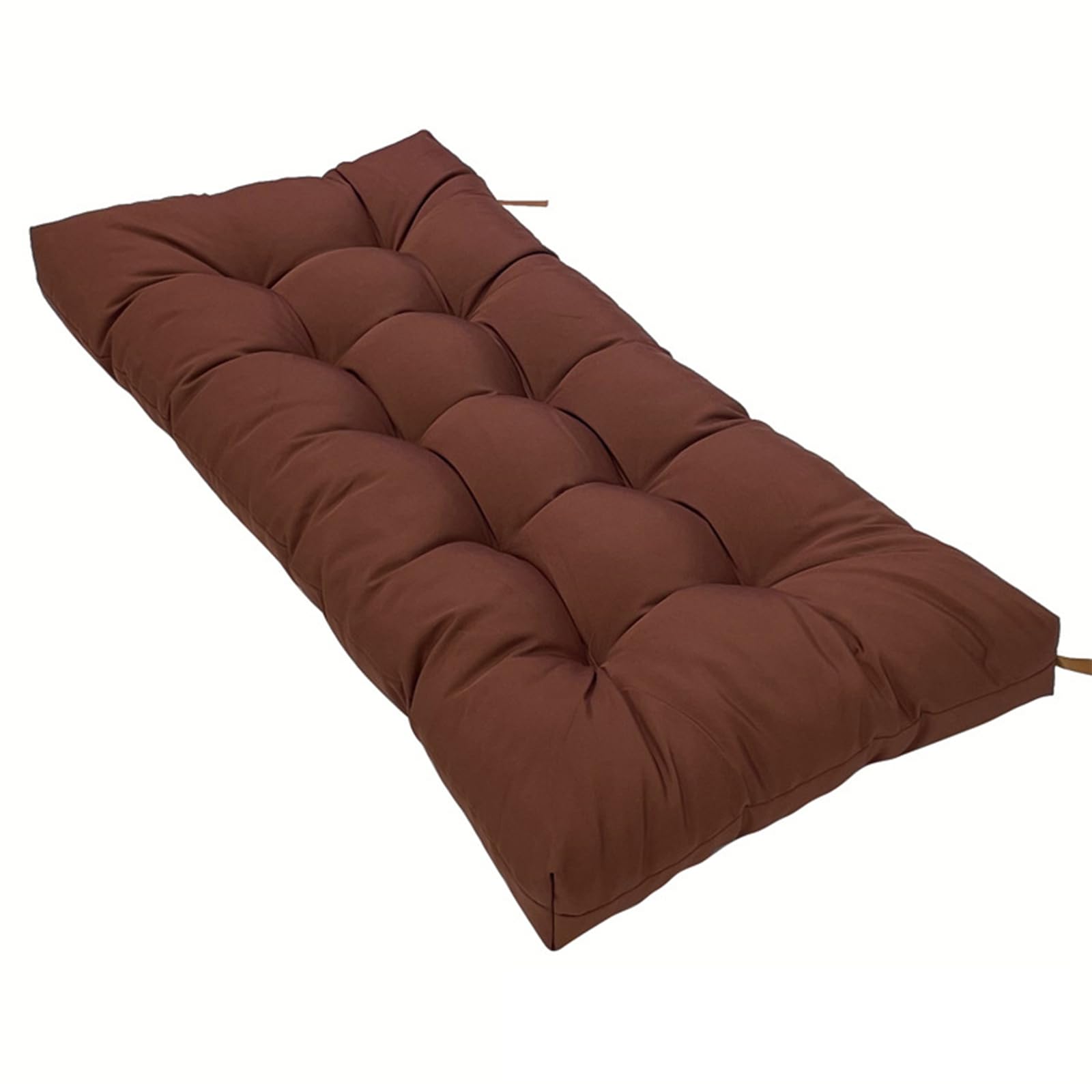 ENWIND Water Proof Loveseat Cushion, Non-Slip Bottom for Indoor/Outdoor Furniture, Tufted Bench Cushions for Bench/Window/Piano/Porch/Swing,Brown,130 * 50