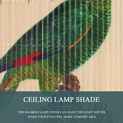 Uonlytech V88L01WO5624414Y Drum Lamp Shade E27 Vintage Burlap Lampshade Birds Pattern Chandelier Lamp Cover Replaceable Light Accessories thumb #6