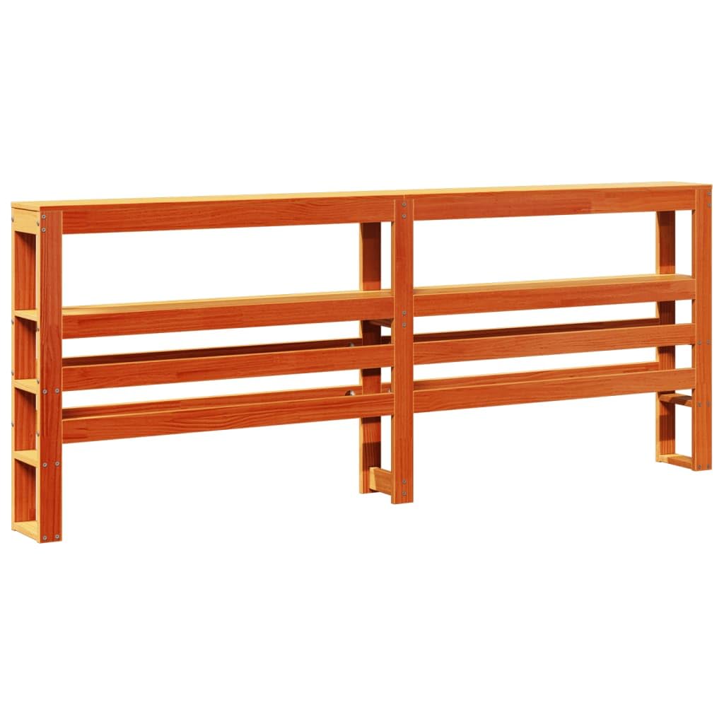 Gecheer Cabecero de Cama con estantes Madera Maciza Pino marrón 180 cm,Cabeceros Moderno,Cabezales Cama,Muebles Habitacion,Cama Cabeza,Mueble Cabecero