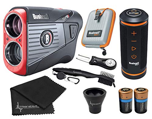 Image of Bushnell Tour V5 / Tour V5 Shift Laser Golf Rangefinder with Included Carrying Case, Carabiner and Wearable4U Bundle