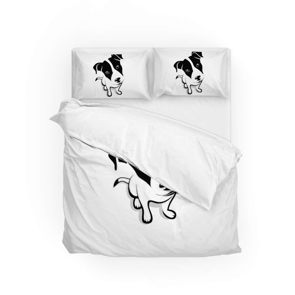 Parure de lit Jack Russell Terrier anti-plis et facile à laver pour lit jumeau 3 pièces