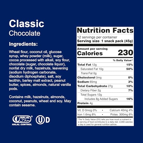 Image of Loacker Classic Chocolate Cream Wafer Cookies, 12-Pack, Non-GMO