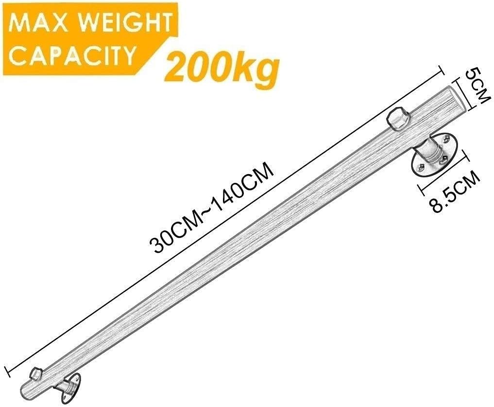 Wood Stairs Handrail Bracket - Metal Complete Kit. for Indoors and Outdoors,Round Solid Wood Design Stairs Staircase Handrail Banister Rail Support - White/60Cm/24Inch