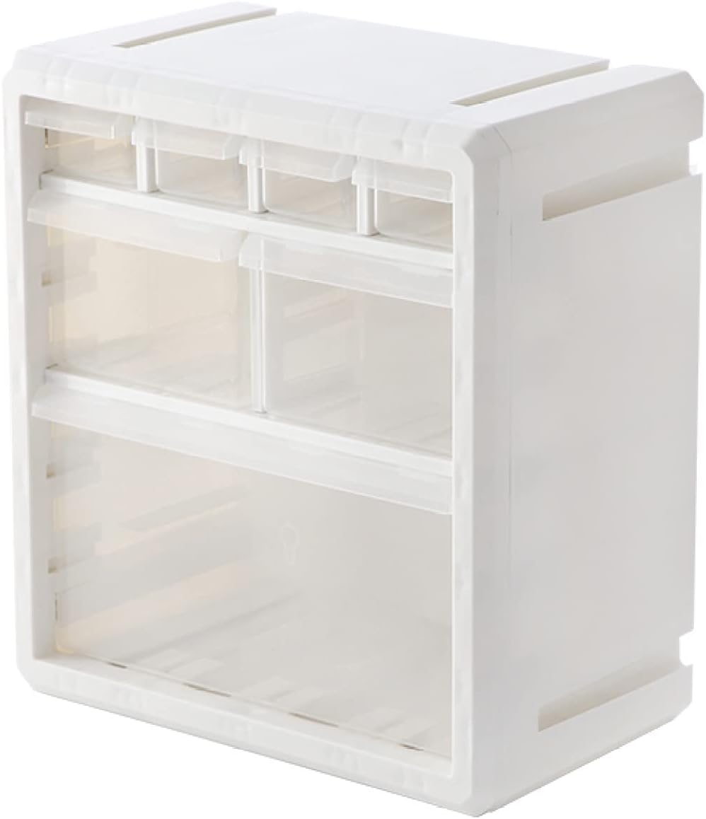 収納ボックス プラスチック 白 3段 オーガナイザー 机上用品 寝室 卓上