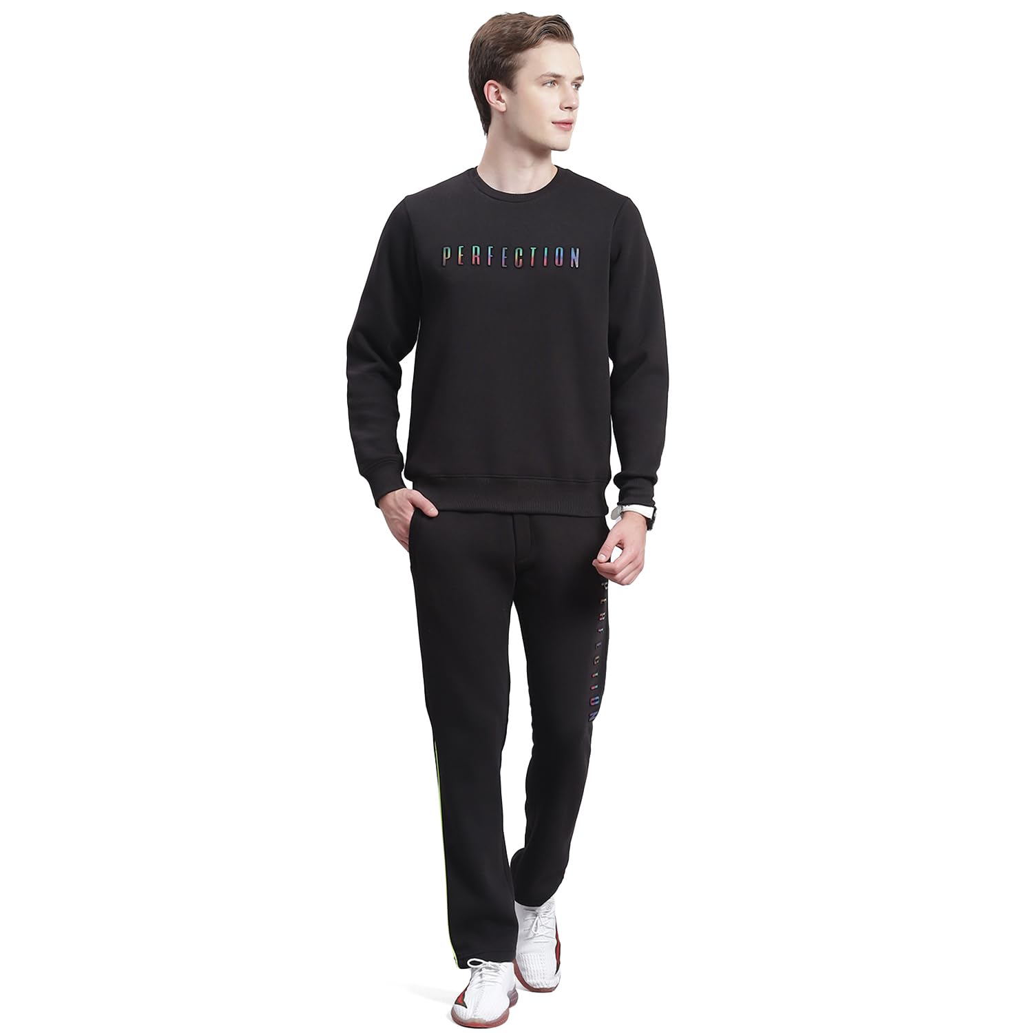 Mens Solid Round Neck Full Sleeve Tracksuit (223061468)-image-0