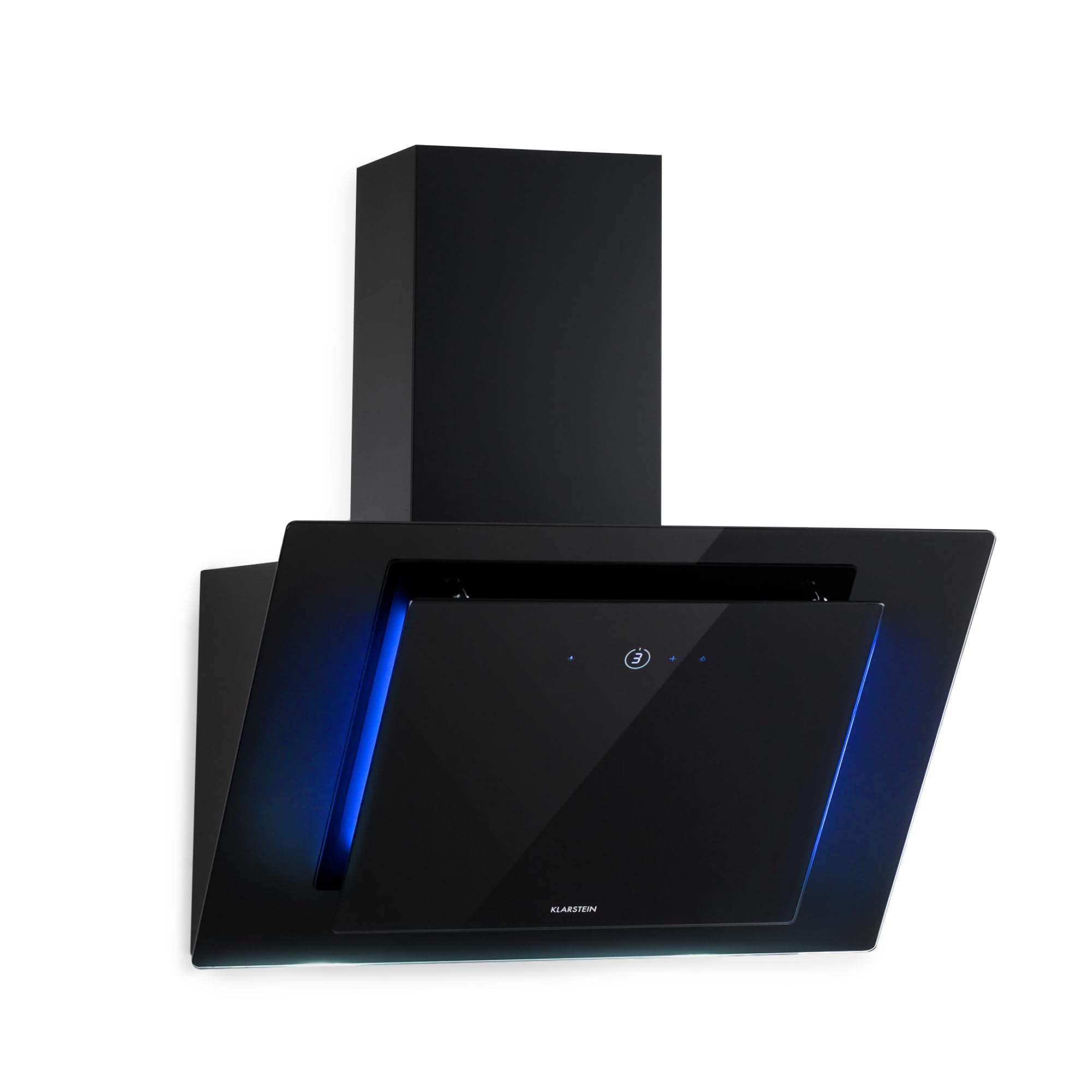 Klarstein Eleonora campana extractora sin cúpula, clase A++, extracción 426 m³/h, control táctil, luz ambiental RGB, 60 dB, salida y recirculación, iluminación LED, filtro de grasa, 60 cm, negro