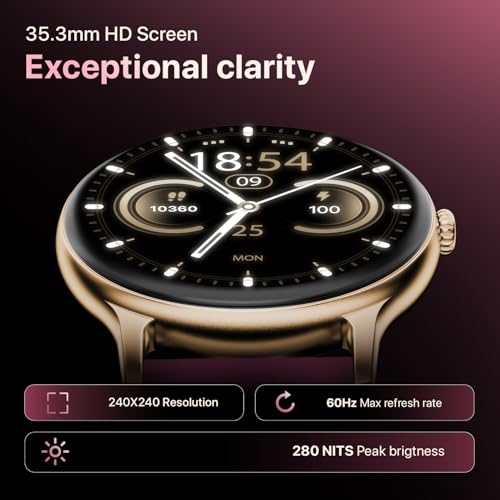 Image of Fire-Boltt Phoenix Pro Round Smart Watch 1.39″ HD Display with Bluetooth Calling, AI Voice Assistant, SpO2 & Heart Rate Monitor, 120+ Sports Modes, IP67 Waterproof Smartwatch for Men & Women - Brown
