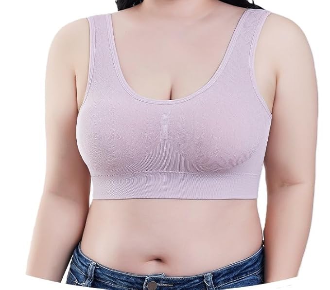 rokomo Women's Seamless Sports Bra, Wireless Medium Support, Stretch Comfort for Yoga, Gym, Running & Fitness-picture-44