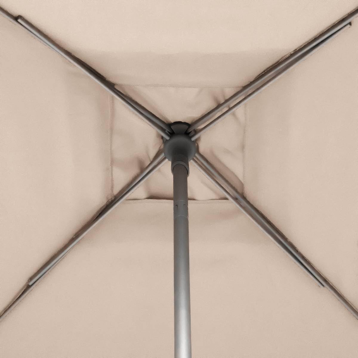 Hespéride - Parasol Droit Carré Soya - 2,5x2,5m - Haute Protection UV, Toile Amovible Déperlante et Orientable - Structure Acier Traité Antirouille