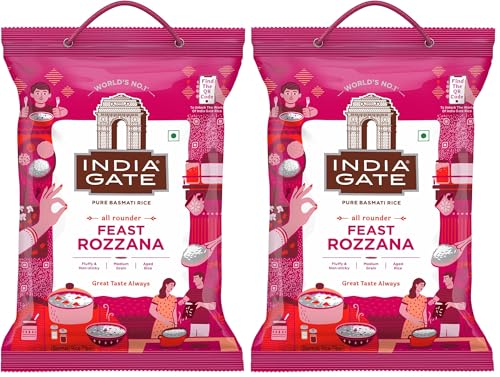 Image of India Gate Feast Rozana Basmati Rice 5Kg (Pack of 2)