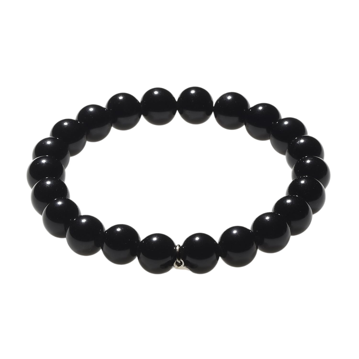 AAMRAPALI Obsidian Bracelet | Stone Beads Bracelet | Focus on Heart Chakra | Stunning Gem Patterns Tones | I shield myself with protective energy. Obsidian is a shield against negativity, grounding en