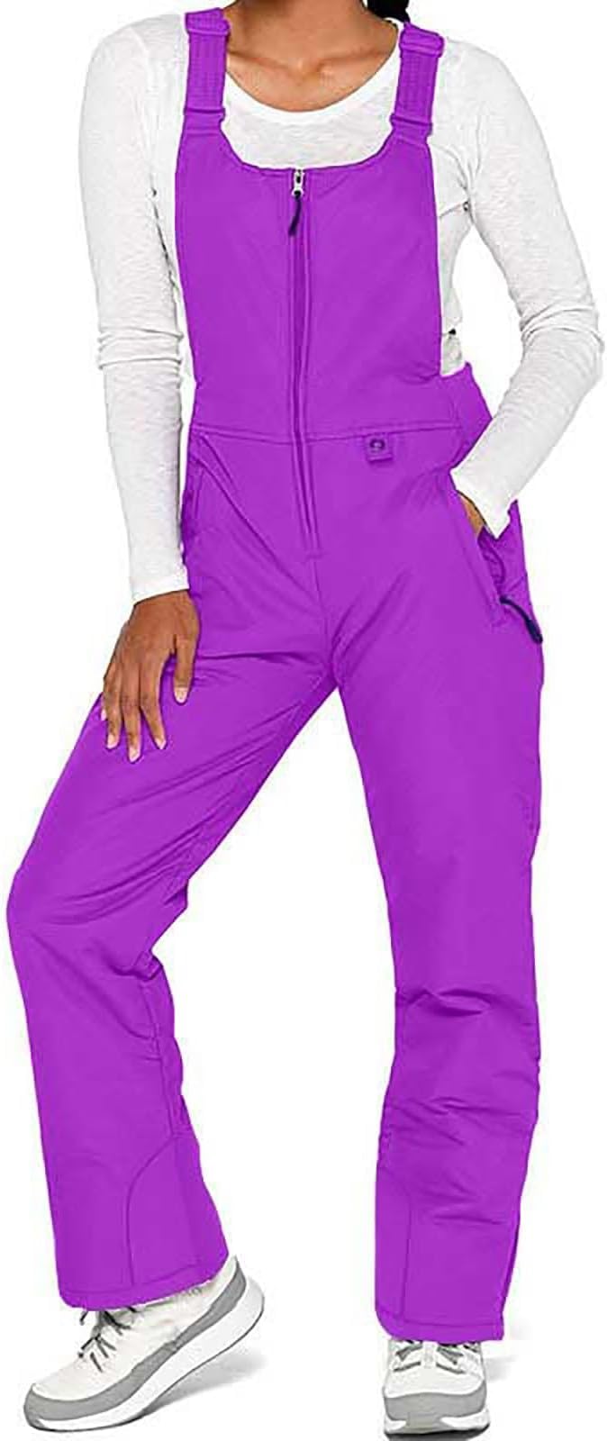 Skihose Damen Wasserdicht Schneehose Herren Wasserdicht Thermo Gefüttert Hosenträgerhose mit Verstellbarer Latzhose Outdoorhose Winddicht Snowboardhose Winter Mode Softshellhose Leicht Schneeanzug