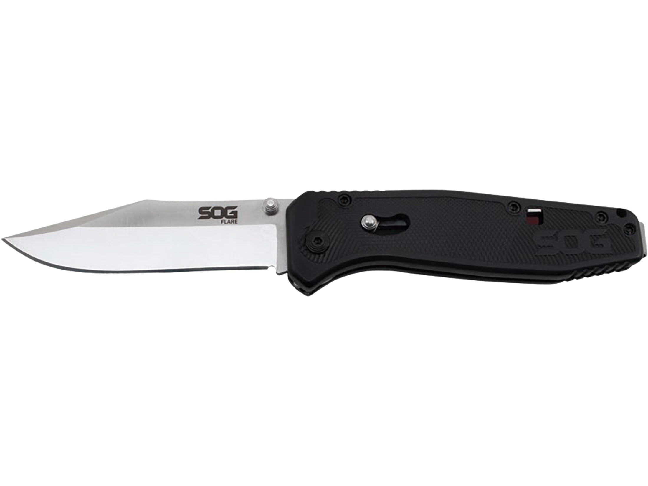 Flare Folding and Pocket Knife Assisted Opening Tech Knife w/ 3.5 Inch Stainless Straight Edge Blade & Tactical Knife GRN Grip (FLA1001-CP), Black
