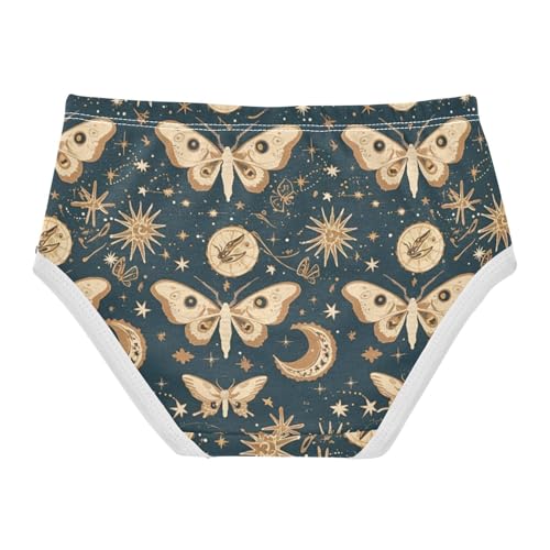 Wusikd Moths Moons Girls' Underwear Cotton Suns Stars Girls Briefs Soft Toddler Underwear 2T2