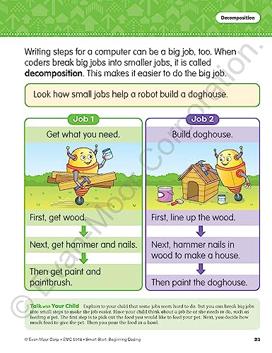 Evan-Moor Smart Start Beginning Coding, Grade K, Activity Workbook, Includes Stickers and Audio read along, Basic Skills, Critical Thinking, ... ... Beginning Coding Stories and Activities) - Thumbnail 5