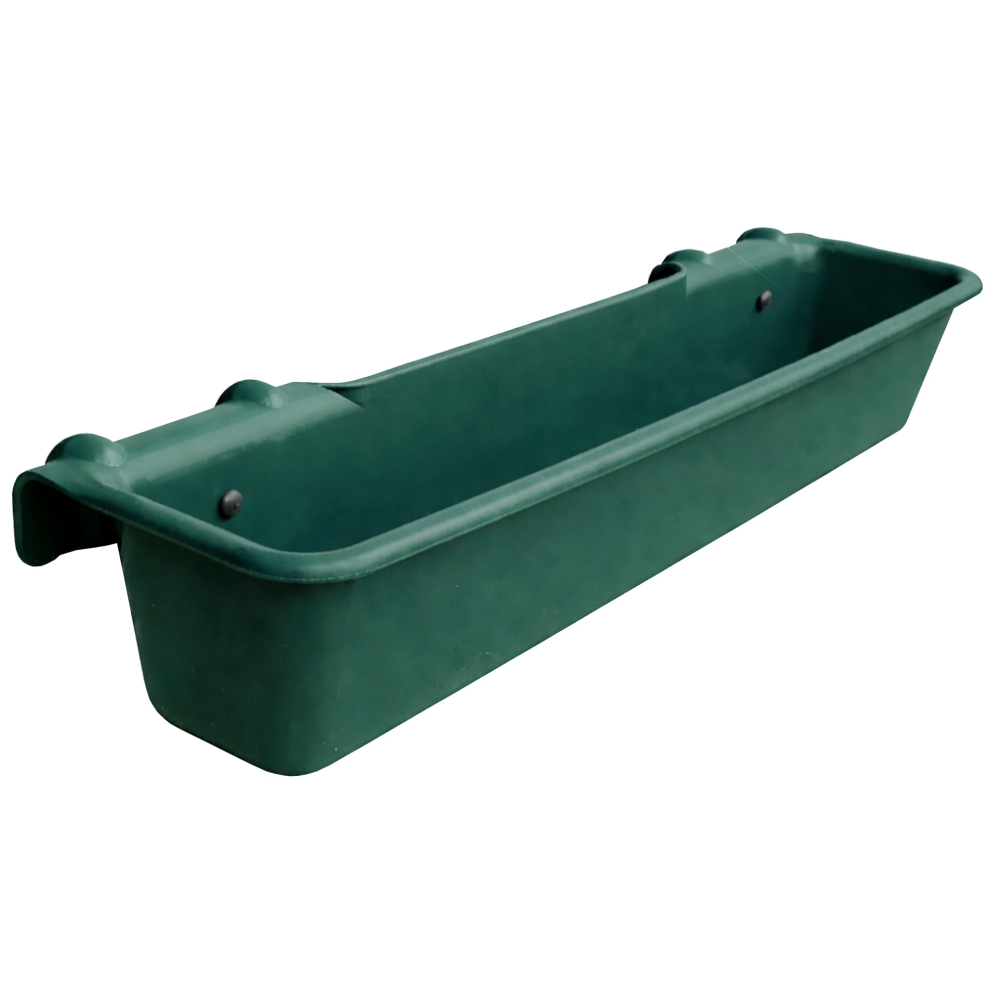 Hook Over Feeder Horse Cattle Goat Manger Mountable Livestock Feed Bucket Trough - Green - 50 Litre