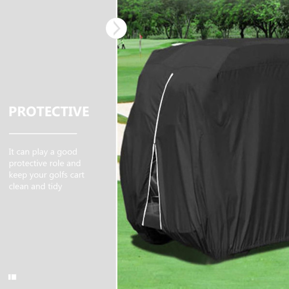GLEAVI Copertura 275x122x168 e Pratica Golf Oxford per Carrello Nero Comoda, Protezione Contro Polvere e Sole Dimensioni Cm per Uso Esterno