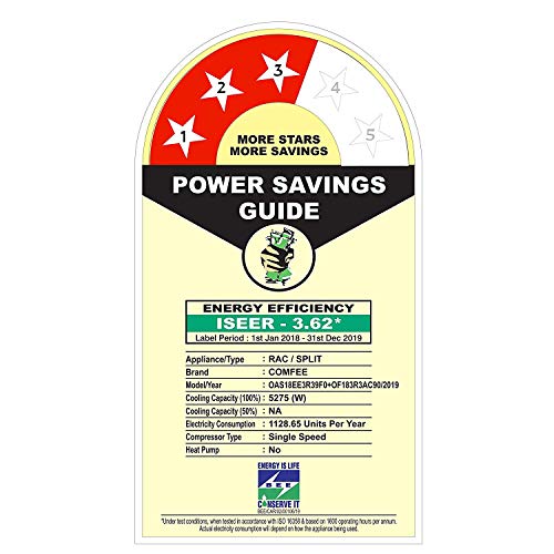 Image of Comfee 1.5 Ton 3 Star Non-Inverter Split AC (OAS18EE3R39F0+OF183R3AC90, White)