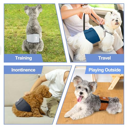 Grecle Pacote Com 5 Fraldas Para Cães Reutilizáveis, Faixas De Barriga Premium Para Cães Machos, Env