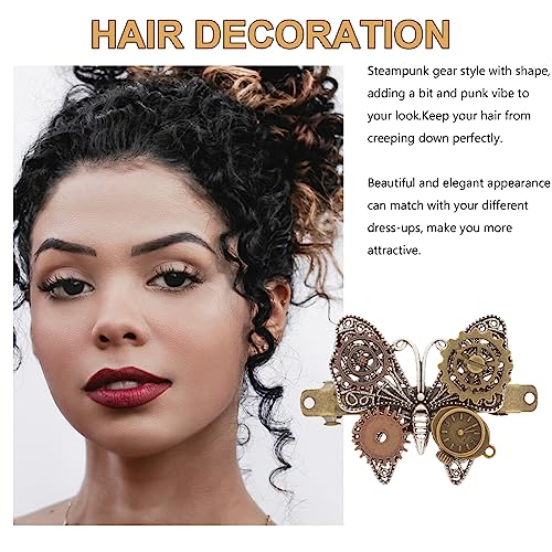 minkissy 3Pcs Steampunk Butterfly Hair Clip Metal Butterflies Hair Clips Steampunk Hair Barrettes Butterflies Wings Hair Clips Vintage Hair Accessory for Woman Girl Halloween Party - Image 4