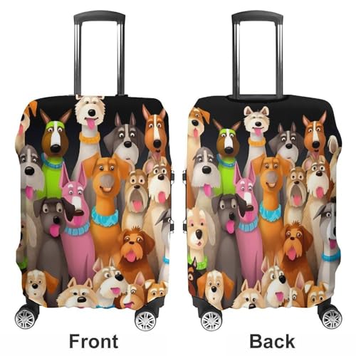 Dogs Luggage Cover, Washable Elastic Suitcase Cover Protector Fit 18-32 Inch Luggage3