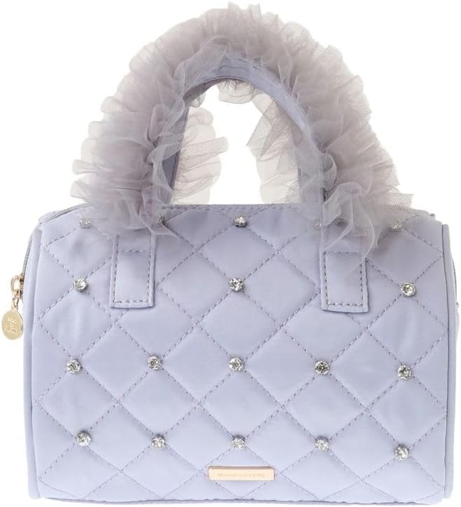 [メゾン ド フルール] ﾊﾝﾄﾞﾊﾞｯｸﾞ EC限定チュールハンドルラインストーンボストン レディース グレイッシュブルー