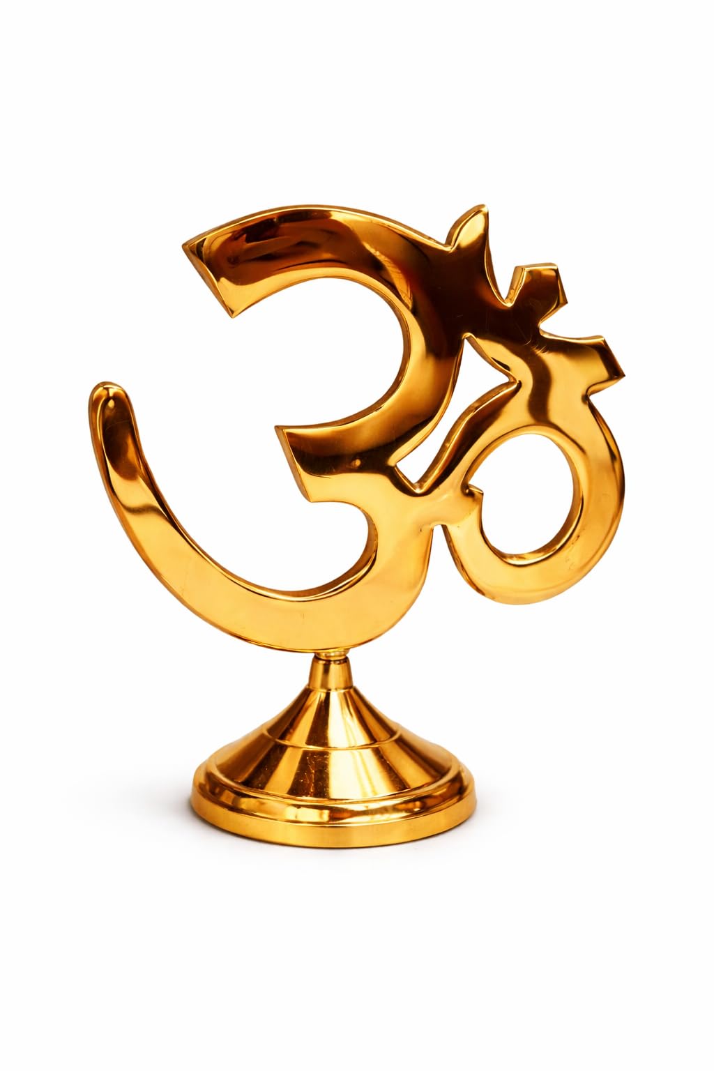 MOJO JOJO Brass Om Symbol Showpiece for Home Temple | Decorative Om Idol Statue for Pooja Room, Meditation Space, Office Desk & Spiritual Home Décor 4