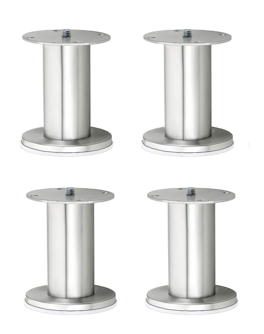 WSKART Premium Hardware Silver Matte Finish Stainless Steel Heavy Model Round Sofa Leg 32 MM / 6 Inch Height 4 Pcs # Sofalegs: #Hardware: #Home Improvement: