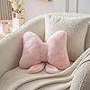 Novohive Bow Pillow Throw Pillows Butterfly Shaped Decorative Cute Pillows for Bed Sofa Cute Home Decor,Pink 10 * 8inch #3