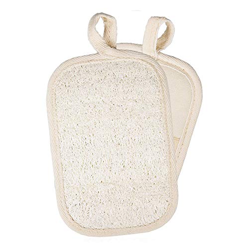 K.T.Z Exfoliating loofah for bathing and bathing, 100% natural loofah sponge brush for men and women (Square 2 PCS)