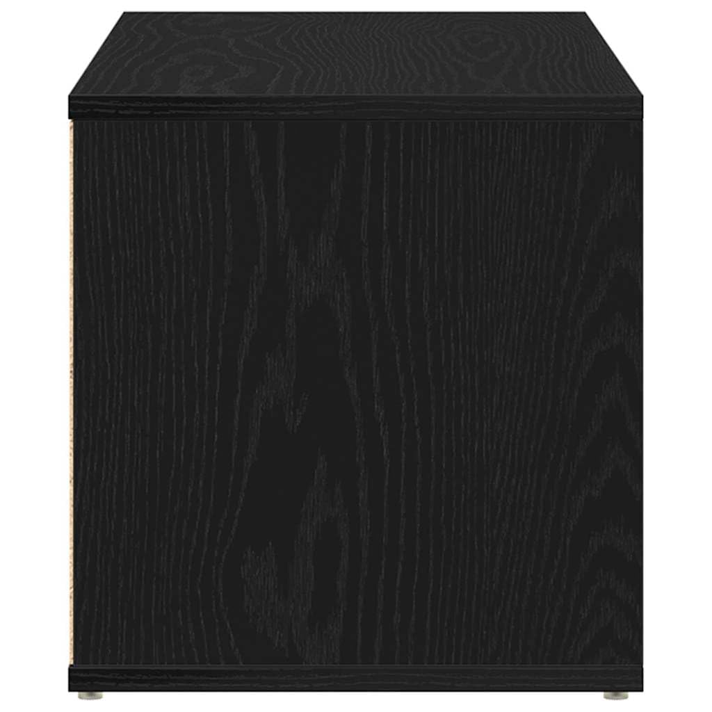 TV-Schrank Schwarz Eichen-Optik, 80x34x36 cm Holzwerkstoff, modernes Design, Media Center für Wohnzimmer, Schlafzimmer, Flur