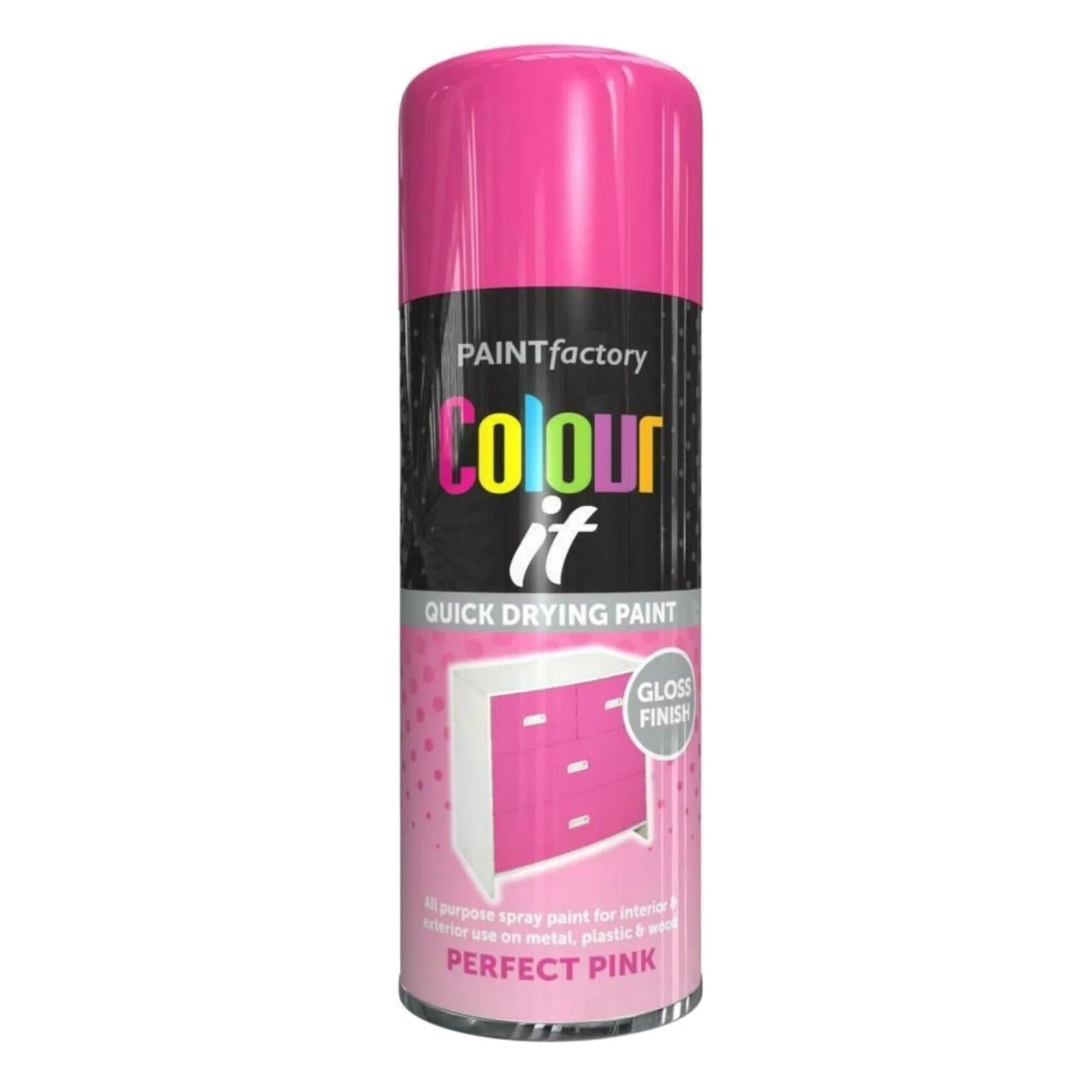 PNJB Perfect Pink All-Purpose Aerosol Spray Gloss, Multipurpose, Interior/Exterior, Gloss Finish, Quick Drying, Indoor and Outdoor,250ml, (1PCS)