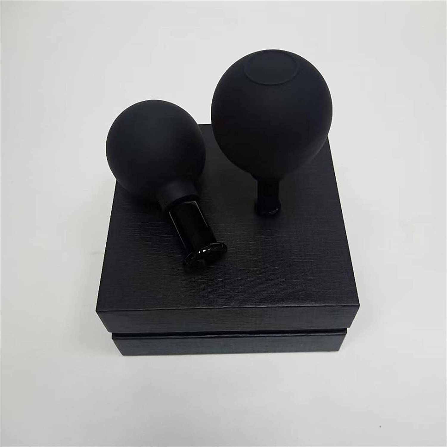 Juego de terapia de ventosas, masaje con ventosas, kit de ventosas, Estiramiento facial dedicado facial negro Goma Silicona Vidrio Vacío Masaje Ventosas Ventosas Alternativa de masaje (Color : 2 Cups