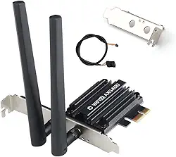 Adaptador WiFi 6E PCIe AX5400Mbps Tri-Band Wireless (2,4G/5G/6GHz) BT 5.3 WPA3 802.11AX Adaptador WiFi com MU-MIMO para PC Desktop - Compatível com Windows 10/11