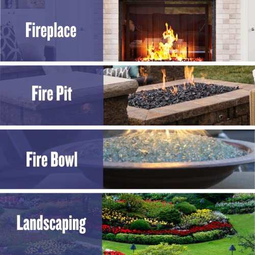 Image of American Fireglass 10-Pound Fire Glass with Fireplace Glass and Fire Pit Glass, 1 /4-Inch, Bronze