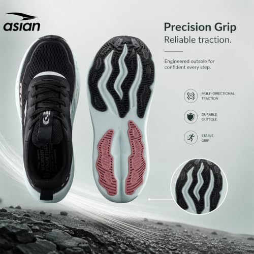 Image of ASIAN Aerofoam-01 Men's Running Shoes with Breathable Mesh Upper | Energy Return Sole, Lace-Up Fit & Lightweight Comfort