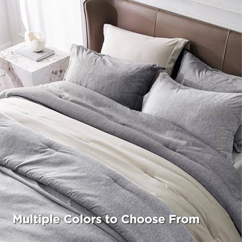 Image of Bedsure Twin /Twin XL Comforter Set - Dark Grey Soft Bedding for All Seasons, Cationic Dyed Bed Set, 2 Pieces, 1 Twin Size Comforter (68 inchx88 inch) and 1 Pillow Sham (20 inchx26 inch+2 inch)