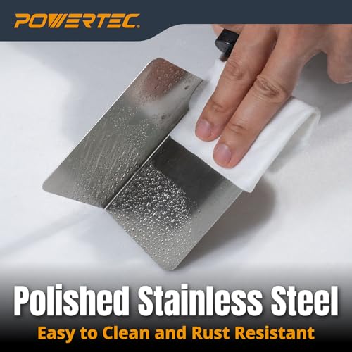Image of POWERTEC 4 inch x 2-1 /2 inch Stainless Steel Outside Corner Drywall Knife for Gyprock and Plasterboard - 1 PK (72177)
