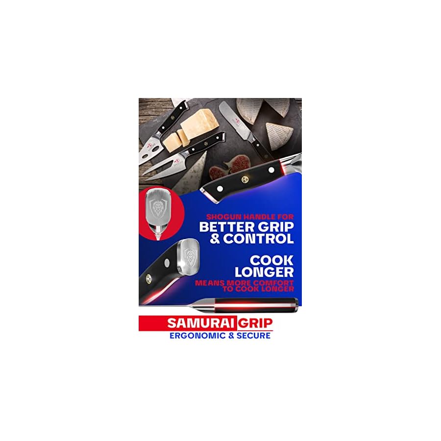 Dalstrong Charcuterie & Cheese Knife Set - 4-Piece - Shogun Series - Mini Cleaver, Serrated Knife, Round-Tip, Forked Cheese Knife - AUS-10V Japanese Steel - G10 Garolite Handle Kitchen - w/Sheath