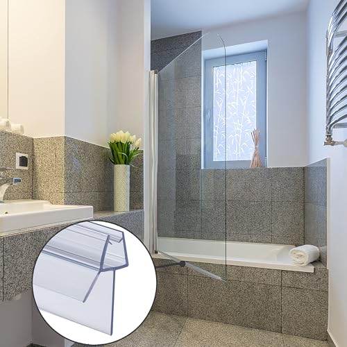 QOROCO Duschdichtung 2x 100cm für 6-8mm Glastüren, mit extra länger Gummilippe(Lippen 20 mm), von Situationen mit größerer Bodenfreiheit, Einfache Installation, für alle Duschtüren, Dusche, Badewanne