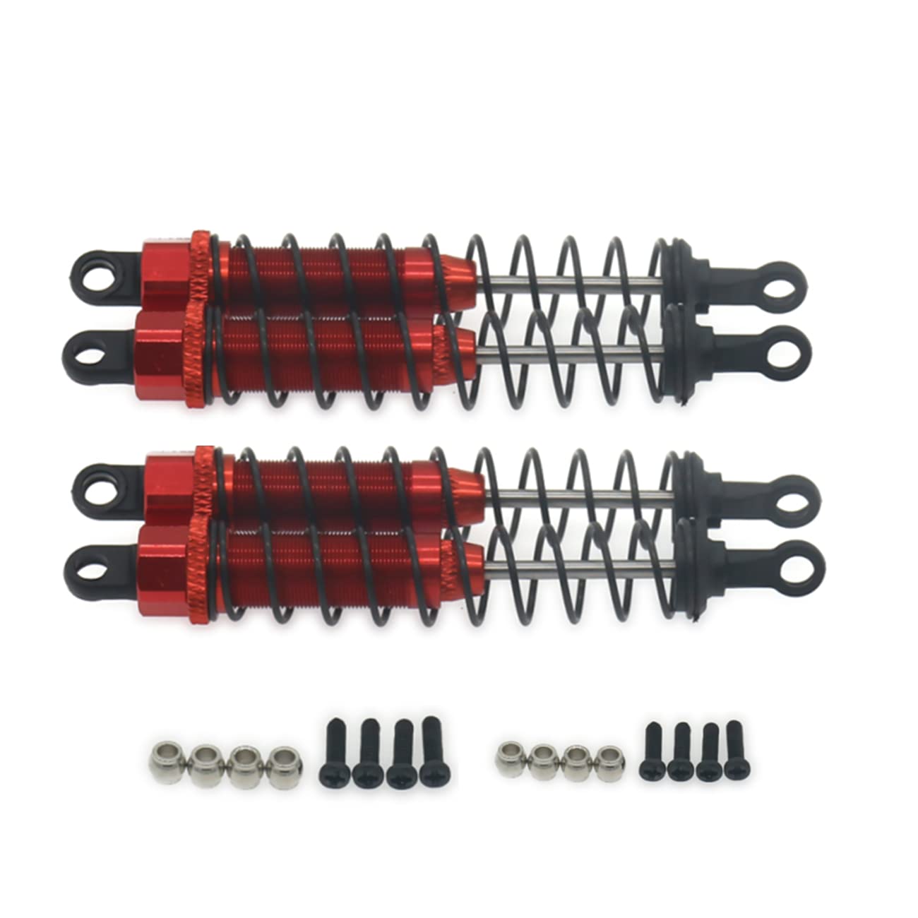 RCAWD 4pcs/set alloy oiled type 98mm shock absorber fo 1/12 RC LC racing Wltoys HSP upgrade Part(Red)