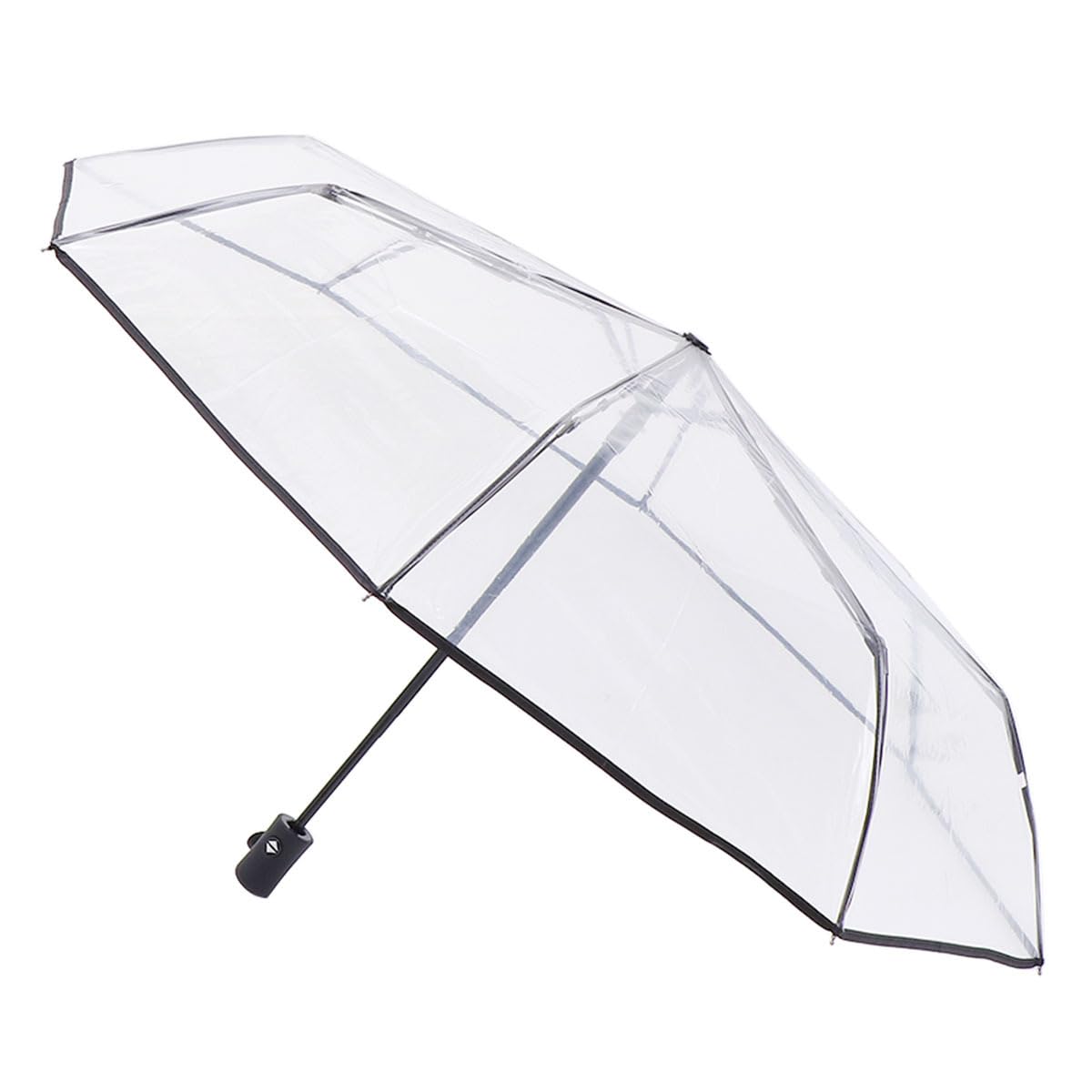VALICLUD Fully Automatic Triple Folding Transparent Umbrella Compact Lightweight Travel Umbrella with Quick-Dry Waterproof Coating for Rainy and Sunny Outdoor Use