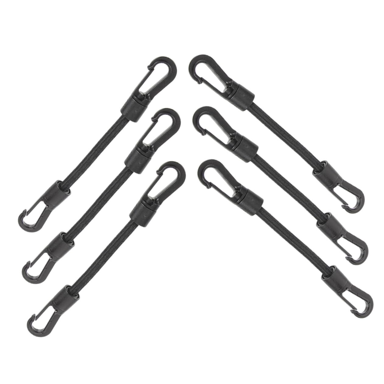 ibasenice 6-Pack Heavy Duty Elastic Cord Hooks for Tarps Outdoor Tie Downs Camping Boating