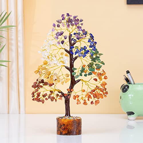 7 Chakra Tree of Life - Feng Shui Money Tree, Gemstone Tree for Positive Energy, Seven Chakra Crystal Tree - Attract Good Luck - Home Decoration, Spiritual Gift for Wealth & Fortune 10-12"
