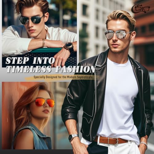Image of CGID Polarized Sunglasses Men Womens Pilot Style Mirrored Shades UV400 GA61