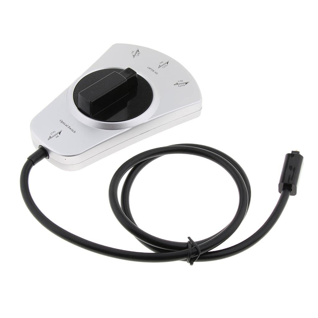 Juego de 3 adaptadores de cable de fibra óptica de audio digital TOSlink interruptor selector de 3 vías
