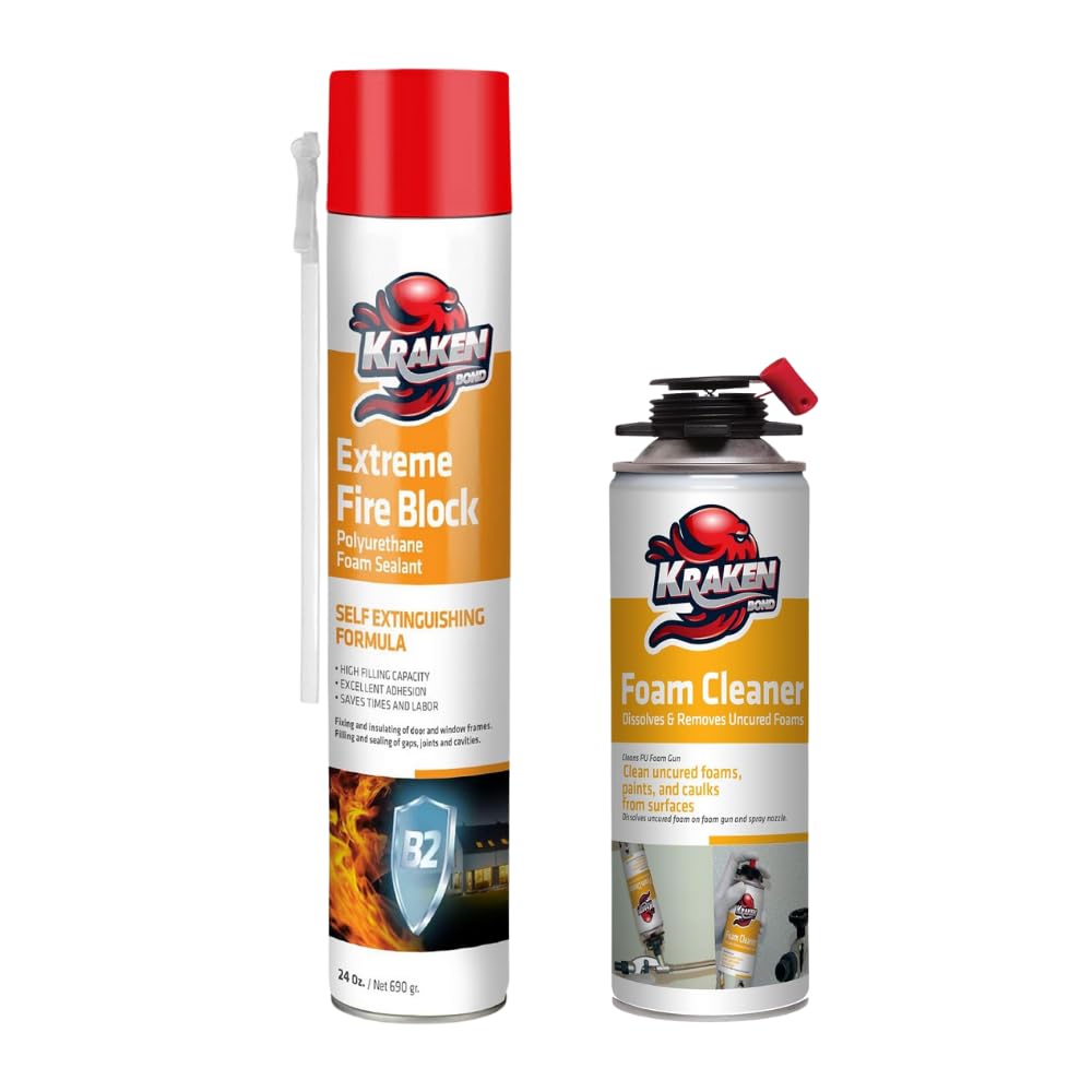 Kraken Bond Extreme Fire Block Foam Sealant Kit Professional Fire